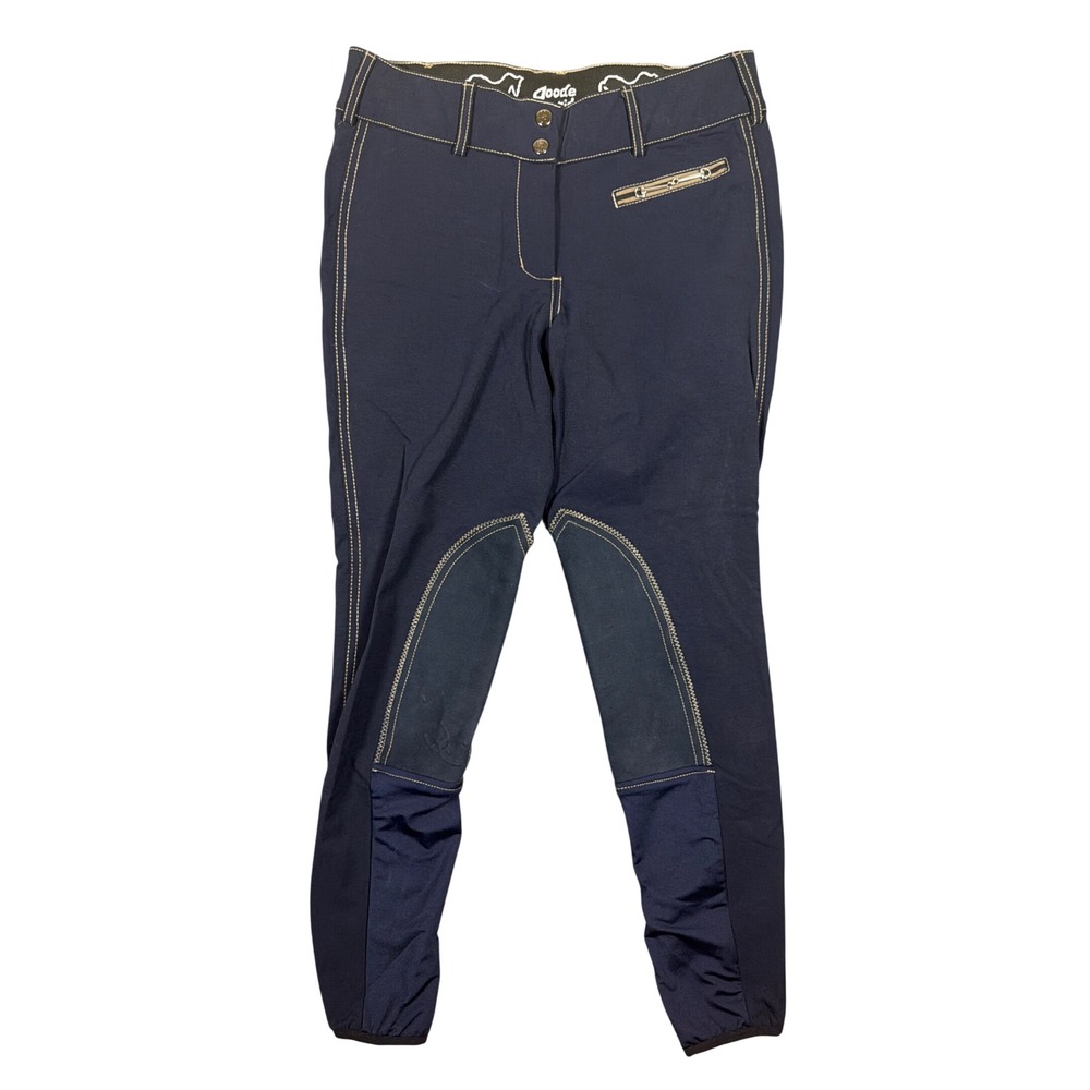 Goode Rider Womens Navy Blue Knee Patch Equestrian Riding Breeches Size 30R